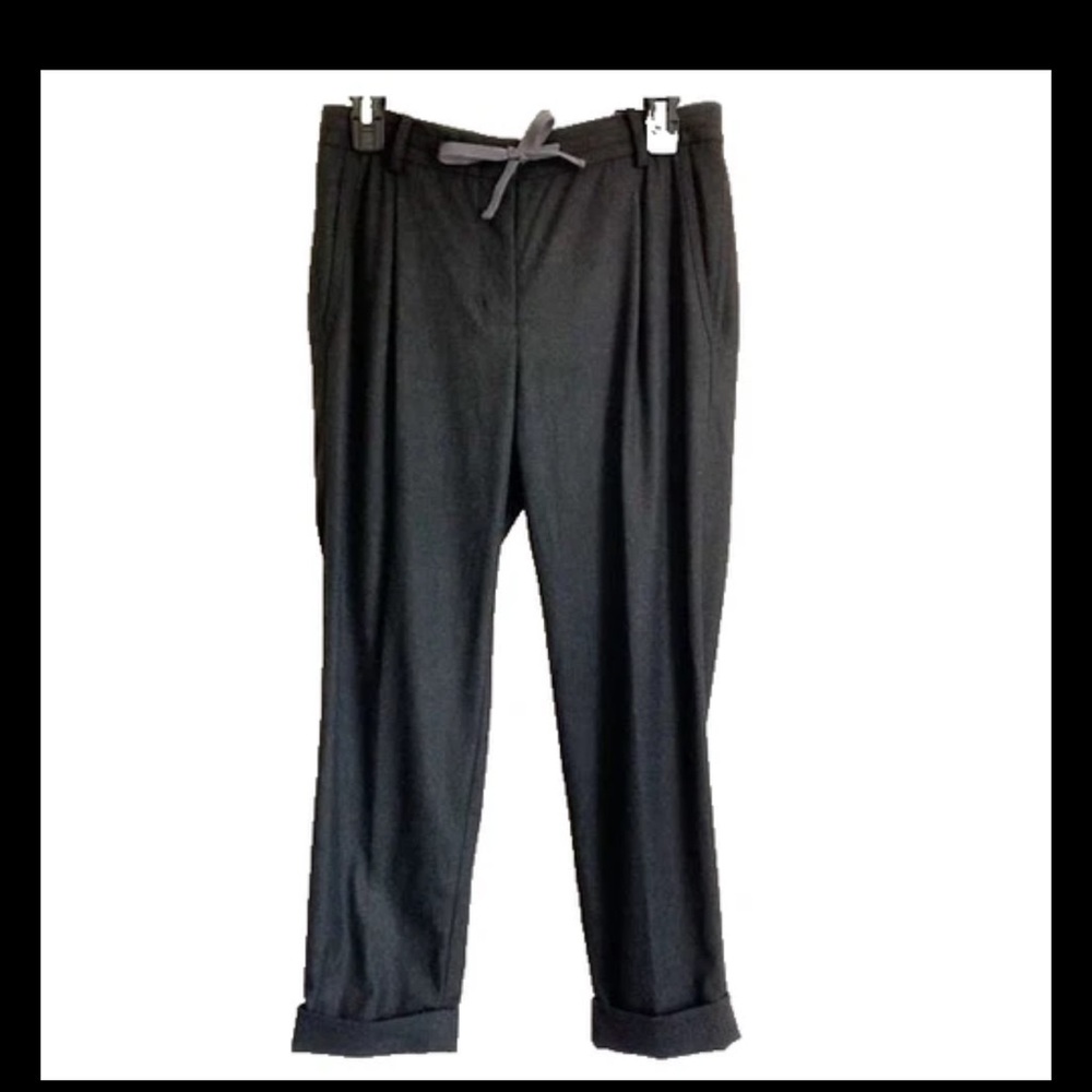 Wilfred Aritzia Womens 2 Charcoal Gray Drawstring Ankle Pants Casual Minimalist